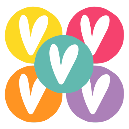 cadeausticker hearts multicolor