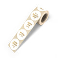 sticker wit goud text