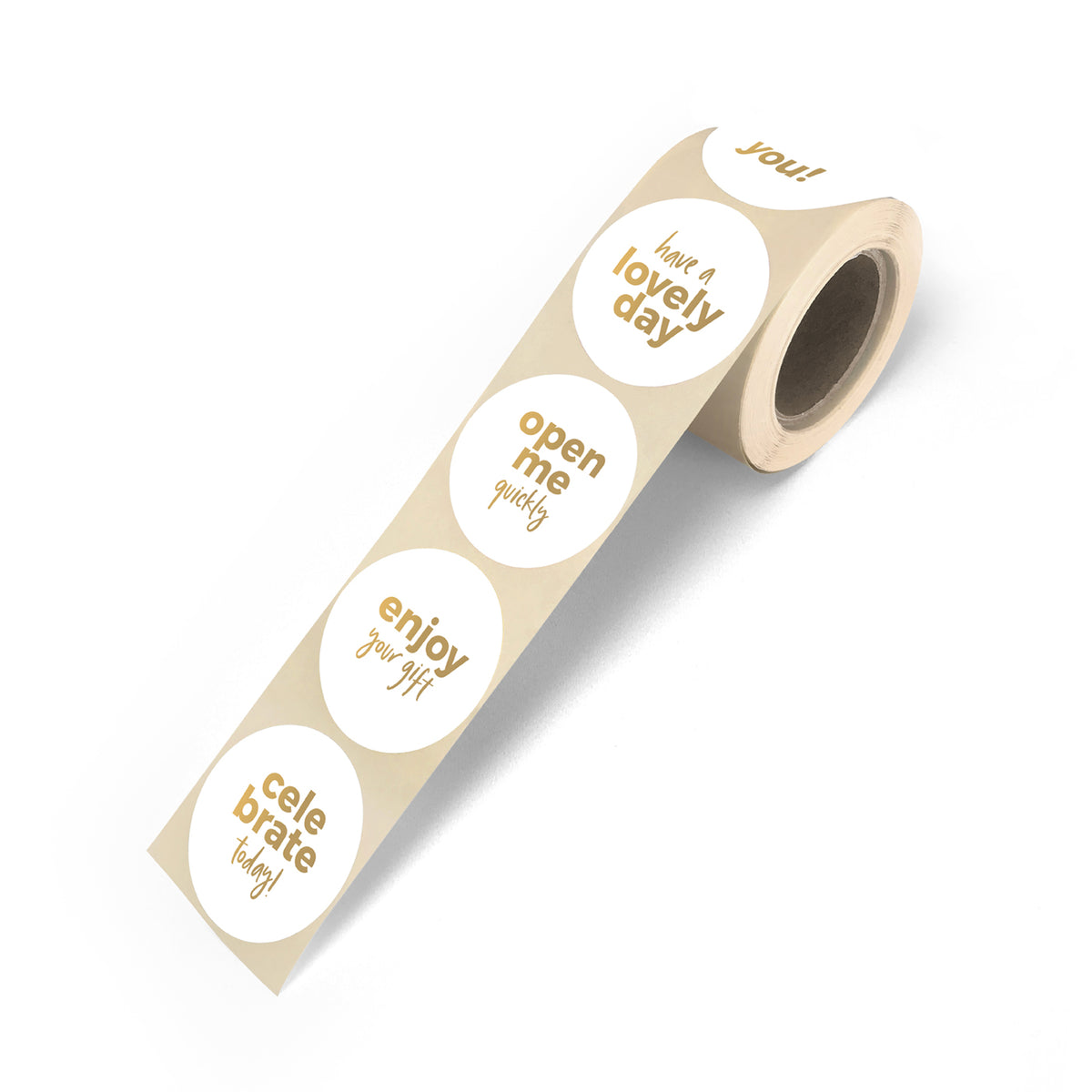 sticker wit goud text