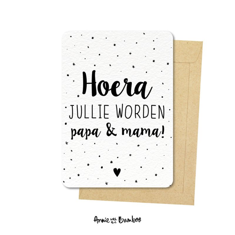 kaart hoera jullie worden papa en mama