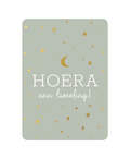 kaart hoera een tweeling