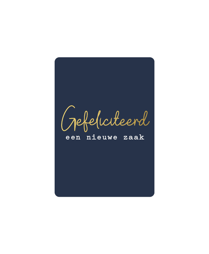 cadeaukaart gefelciteerd een nieuwe zaak