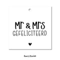 cadeaulabel mr & mrs gefeliciteerd