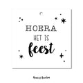cadeaulabel hoera het is feest