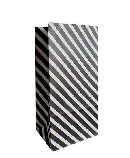 blokbodemzak stripes zwart