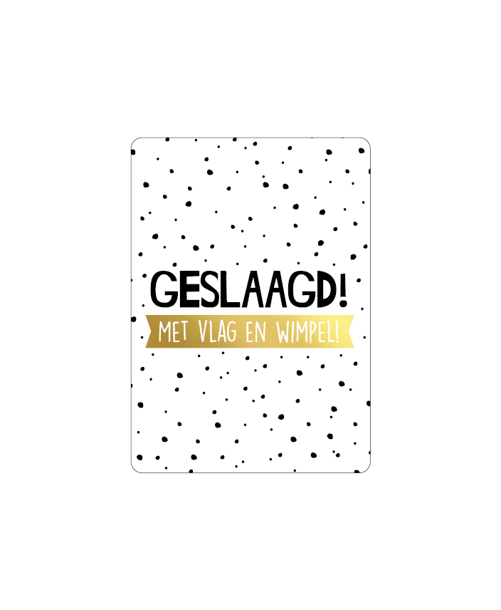 cadeaukaart geslaagd met vlag en wimpel