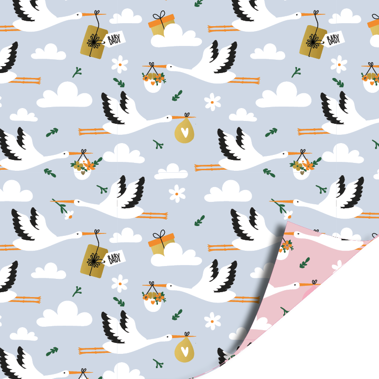 cadeaupapier stork mint