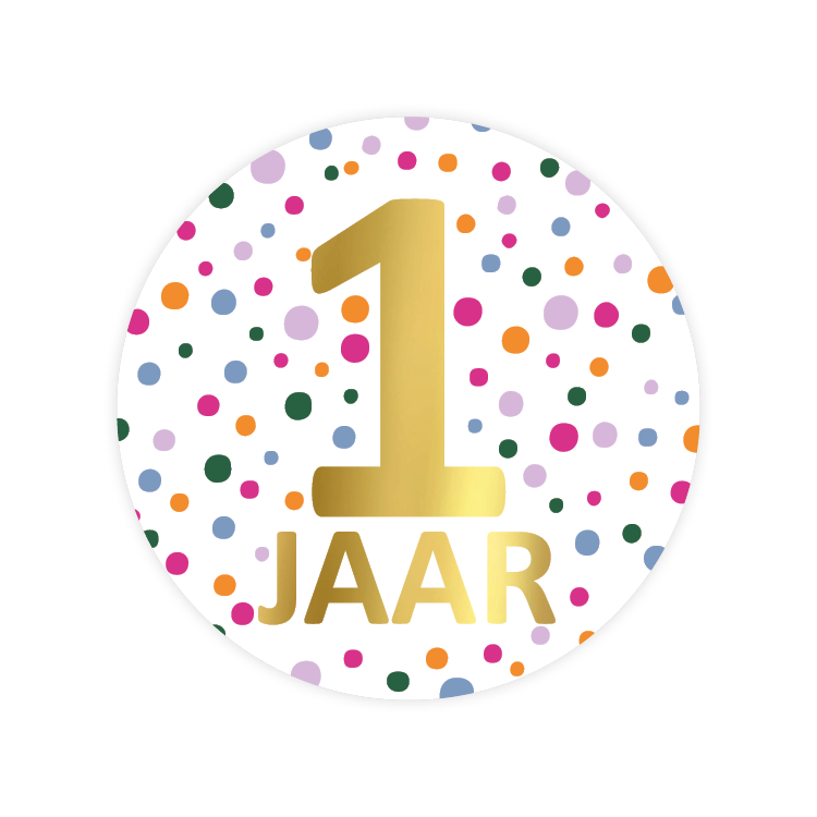cadeausticker hoera 1 jaar