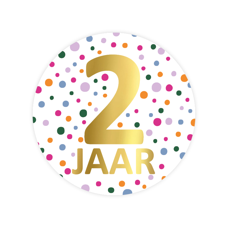 cadeausticker 2 jaar