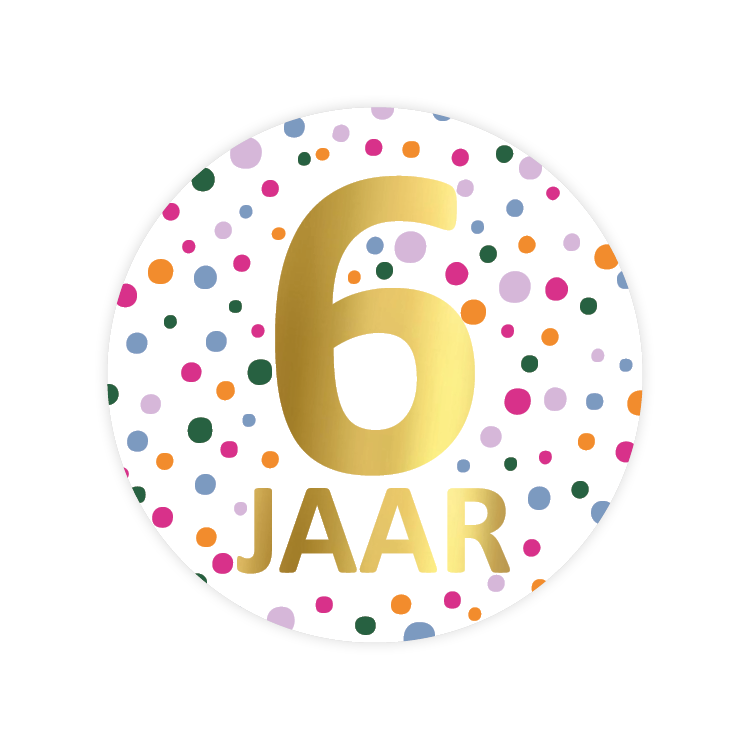 cadeausticker 6 jaar