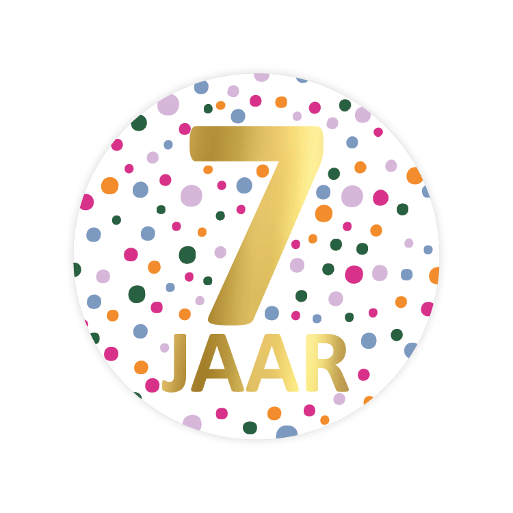 cadeausticker 7 jaar