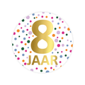 cadeausticker hoera 8 jaar