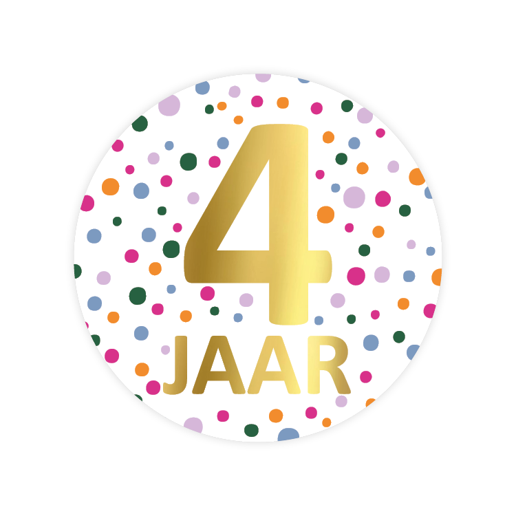cadeausticker 4 jaar