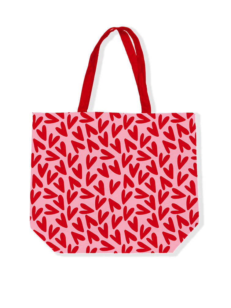 canvas tas hartjes