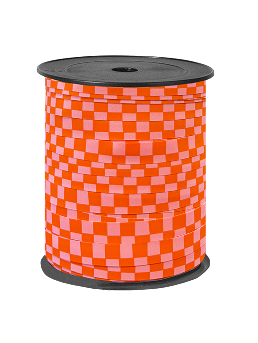 cadeaulint handdraw grid roze oranje