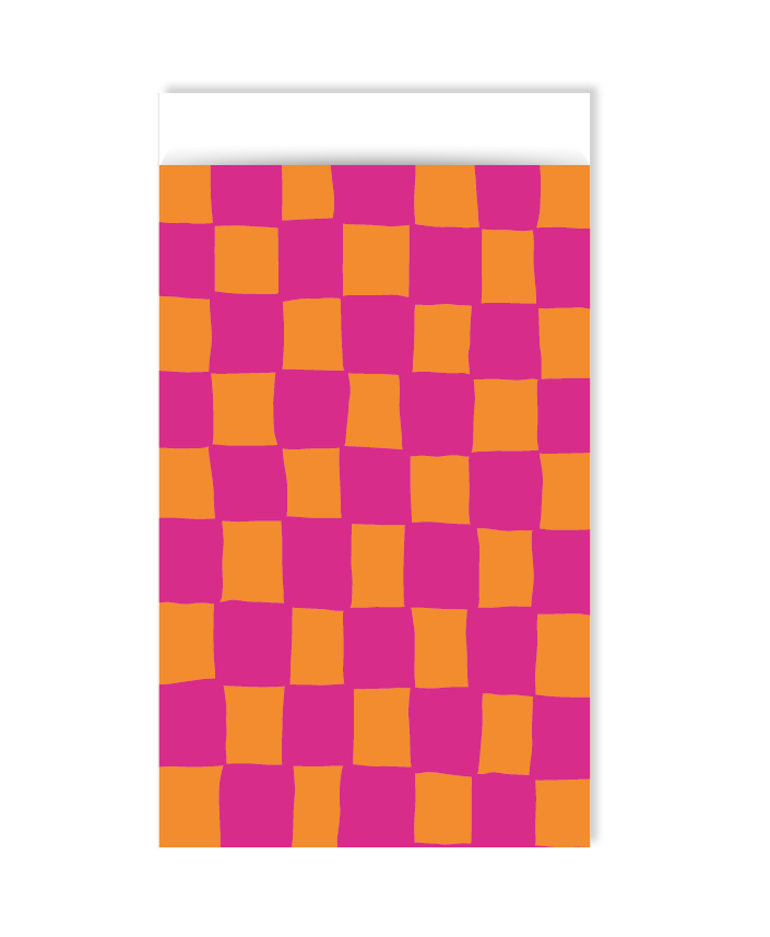 cadeauzakjes handdraw grid pink orange