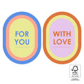 cadeaustickers oval for you with love