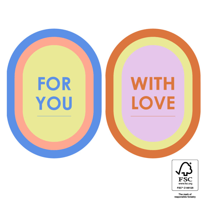 cadeaustickers oval for you with love