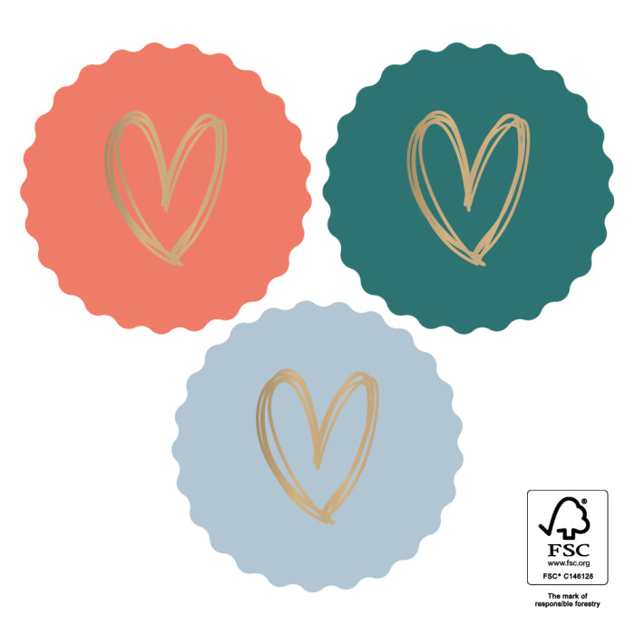 cadeausticker heart gold bright
