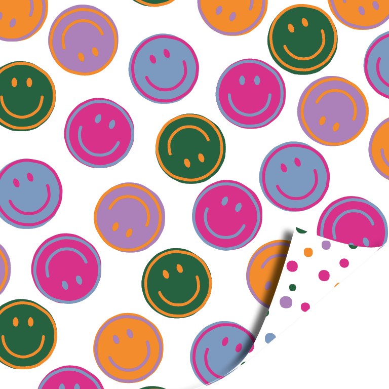 cadeaupapier smiley confetti