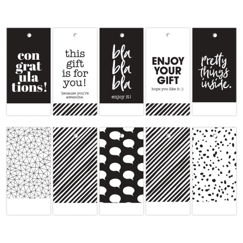 cadeaulabels zwart wit