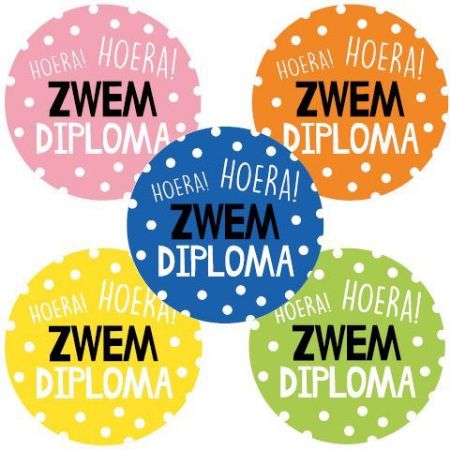cadeausticker hoera zwemdiploma