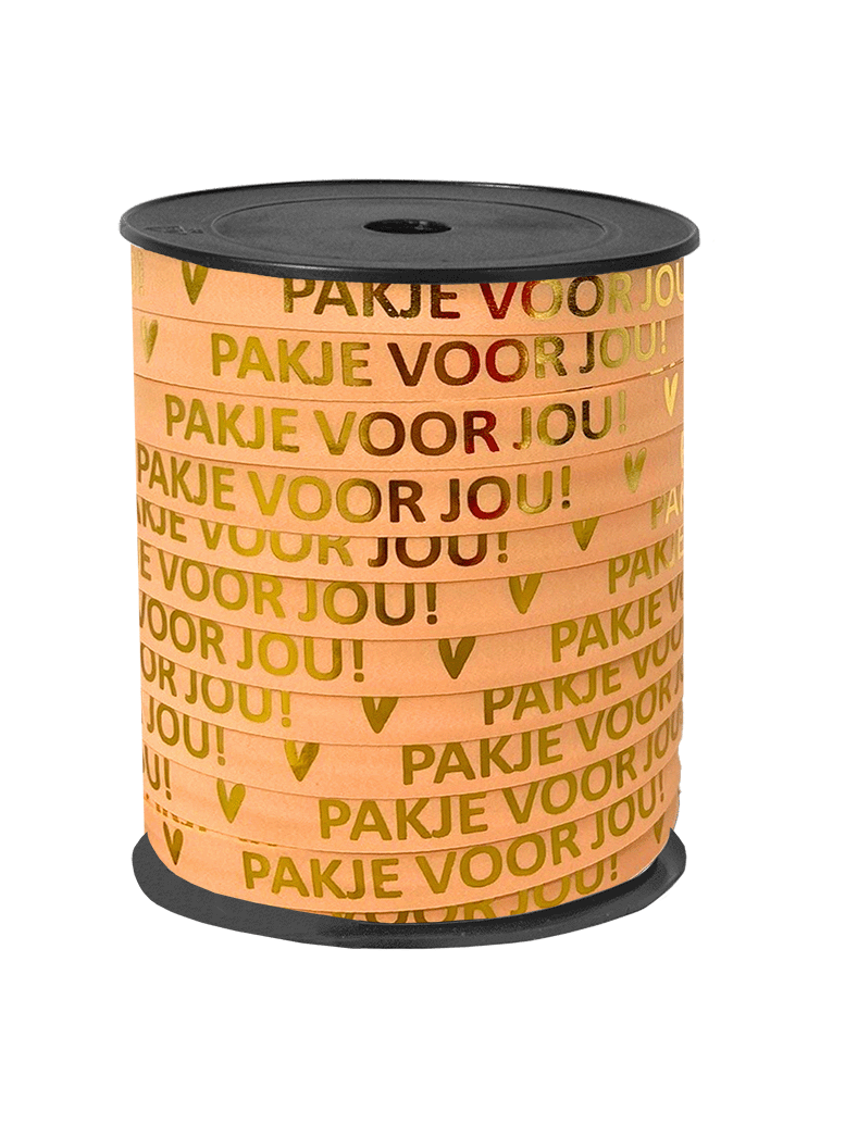 cadeaulint pakje voor jou peach goud