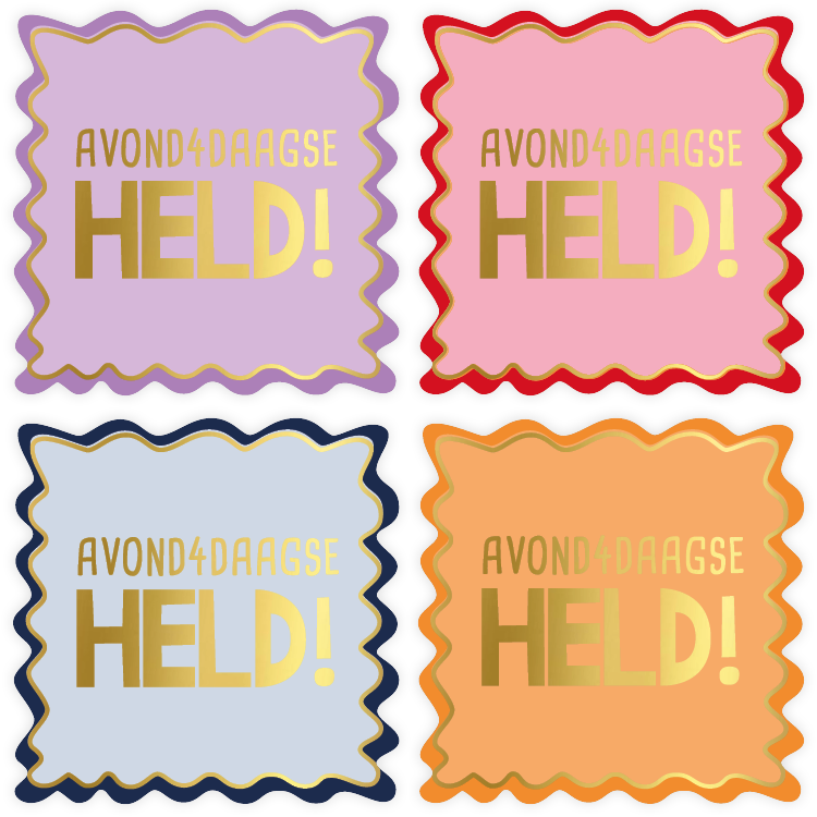 cadeausticker avondvierdaagse held!