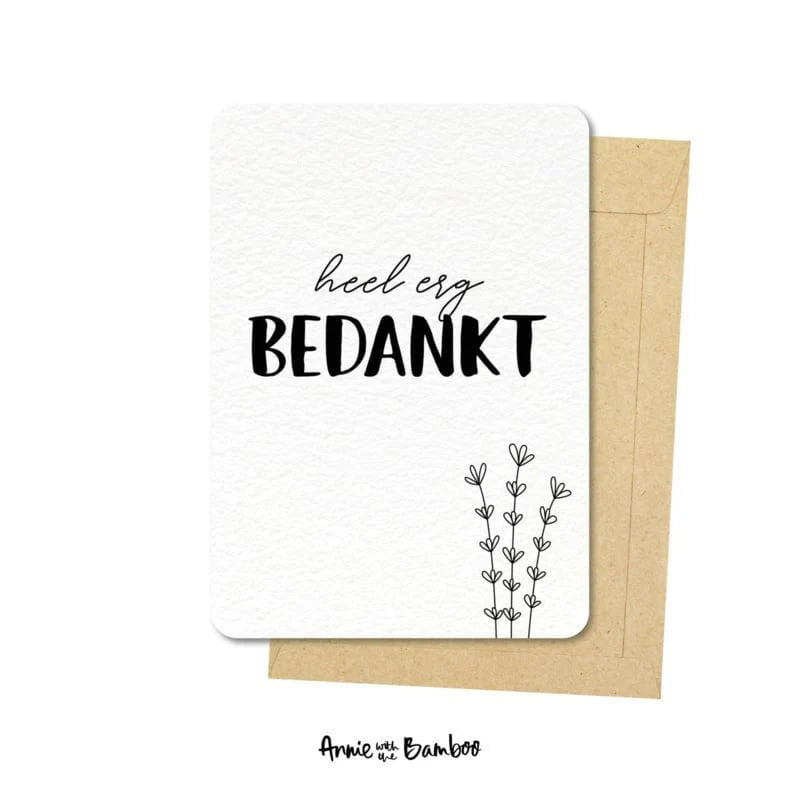 kaart heel erg bedankt