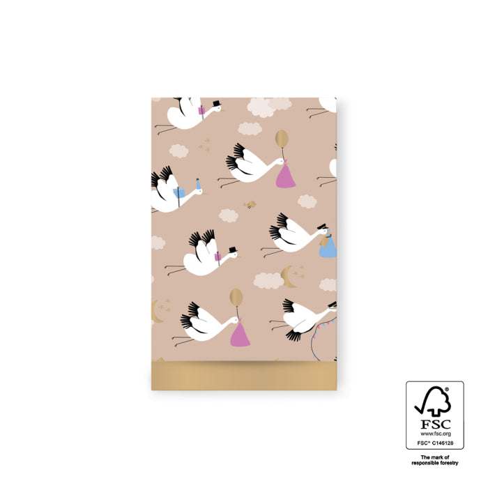 cadeauzakjes baby bird gold
