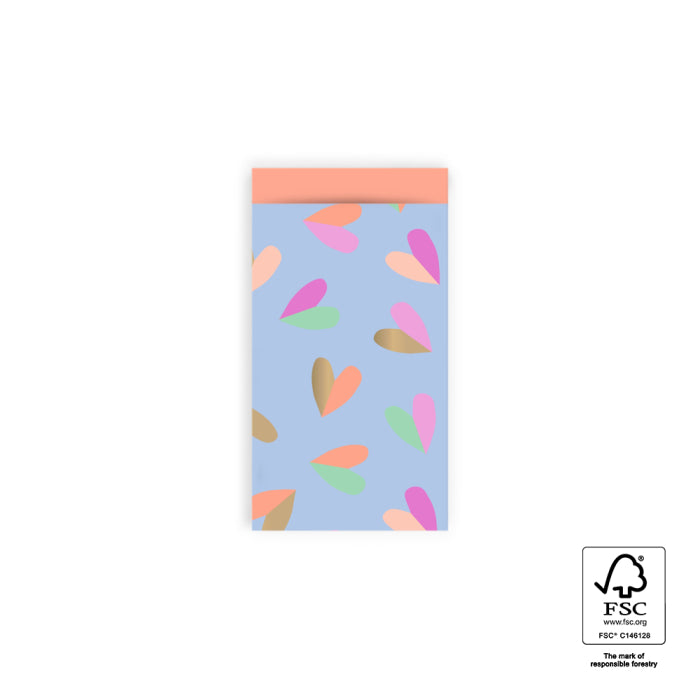 cadeauzakjes hearts duo gold blue salmon