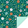cadeaupapier sports stripes mint