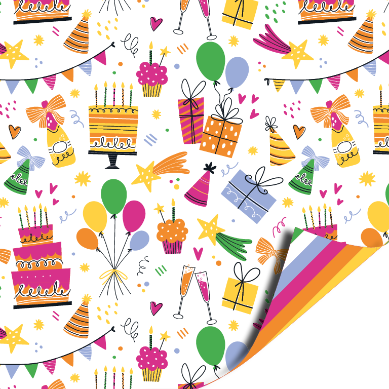 cadeaupapier birthday doodles