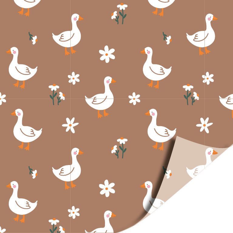 cadeaupapier goose brown
