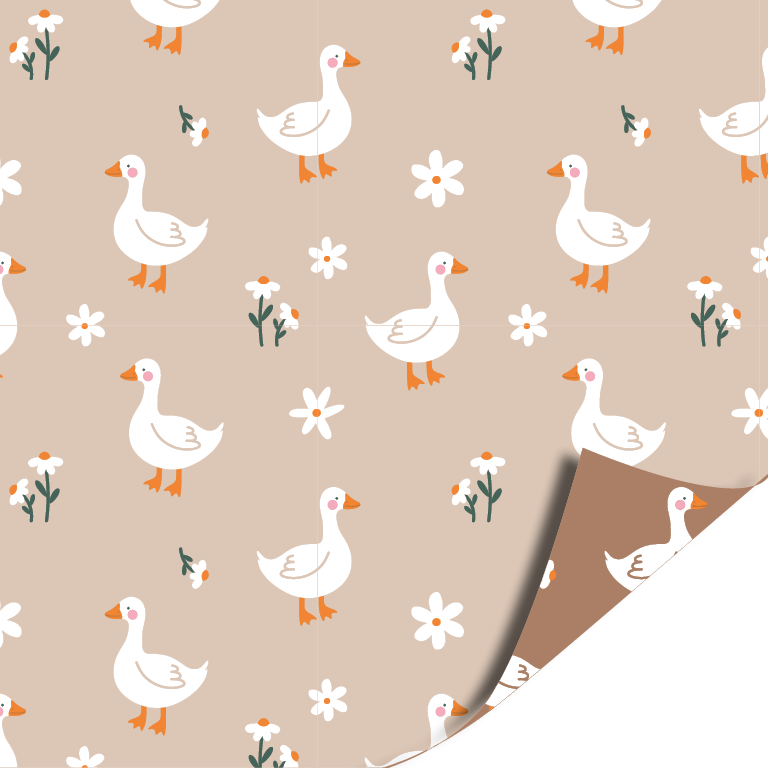 cadeaupapier goose brown