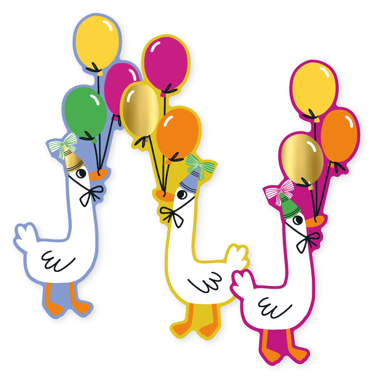 cadeausticker baby goose ballon