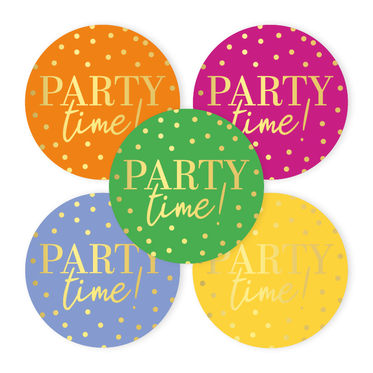 cadeausticker party time