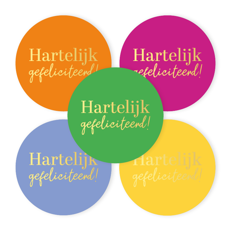 cadeausticker hartelijk gefeliciteerd