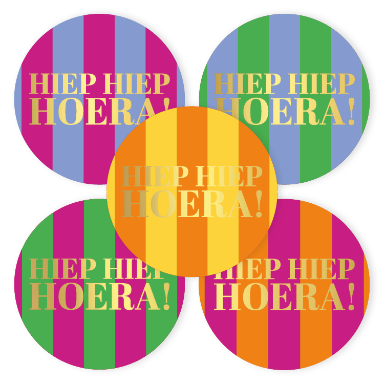 cadeausticker hiep hiep hoera