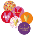 cadeausticker rond met hart