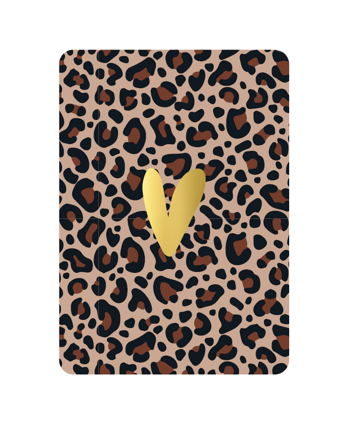 kaart hart goud leopard mokka
