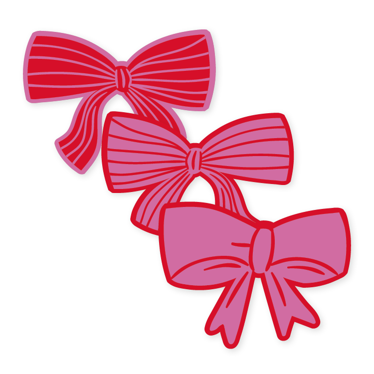 cadeausticker strikken roze rood