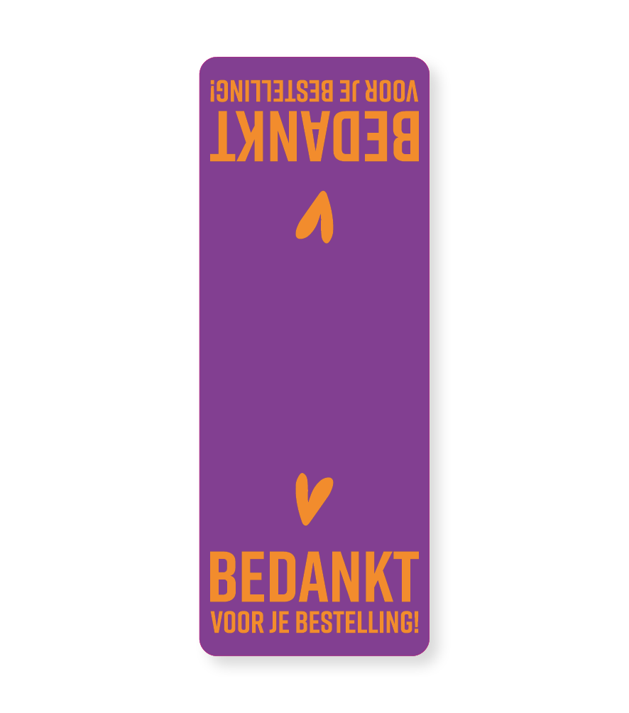 cadeausticker bedankt voor je bestelling