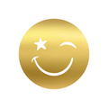 cadeausticker smiley met ster goud