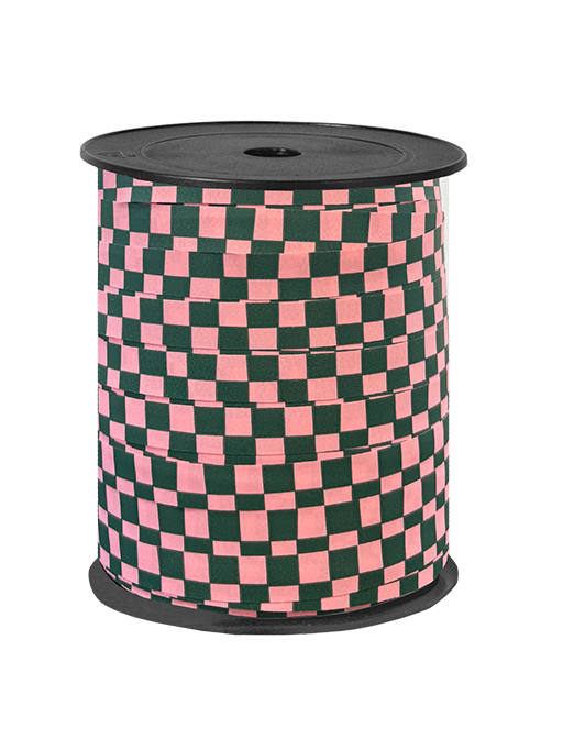 cadeaulint handdraw grid roze groen
