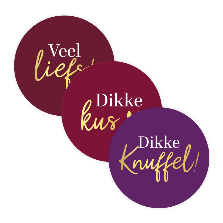 cadeausticker veel liefs 3 varianten