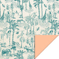 cadeaupapier vintage jungle green peach