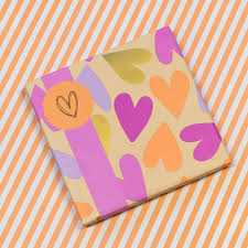 cadeaupapier Big Hearts Gold - Pink