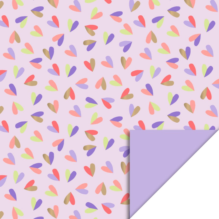 cadeaupapier Hearts Duo Pink - Lilac