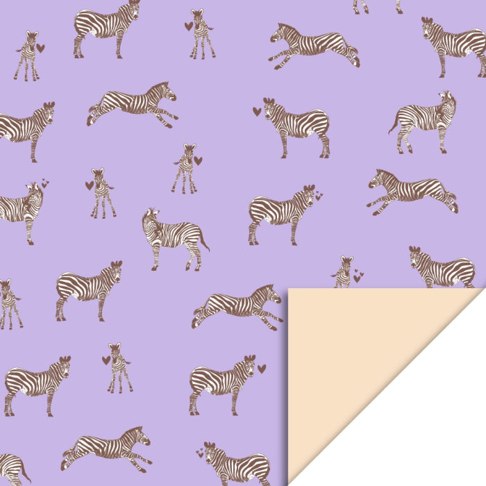 cadeaupapier Zebra Lilac - Peach